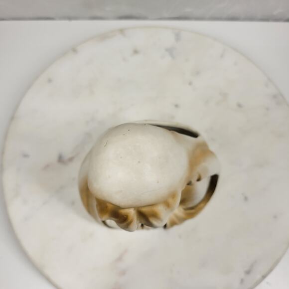 Vintage Praying Lady Head Planter, 7.5" Brown & White Ceramic Mother Virgin Vase - Picture 12 of 16